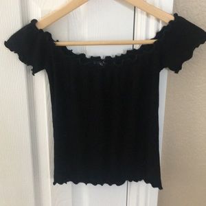 Brandy Melville Black Off the Shoulder Top
